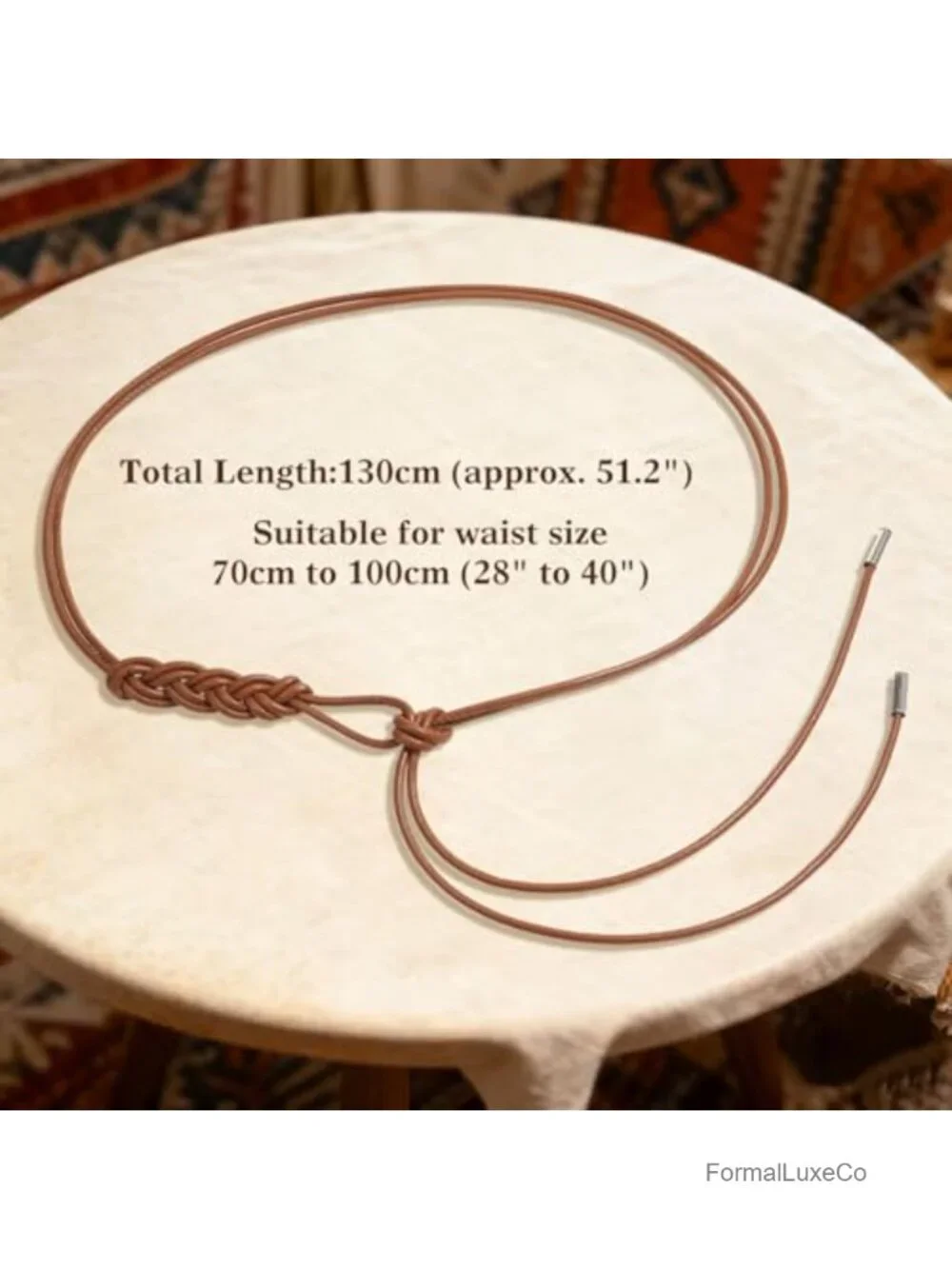 Women's Knotted Thin Waist Belt PU Leather Skinny Belts